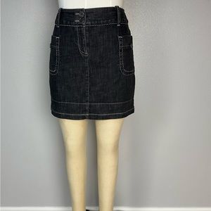 Ann Taylor Women’s Jeans Skirt Size 8 Vintage Black Cotton